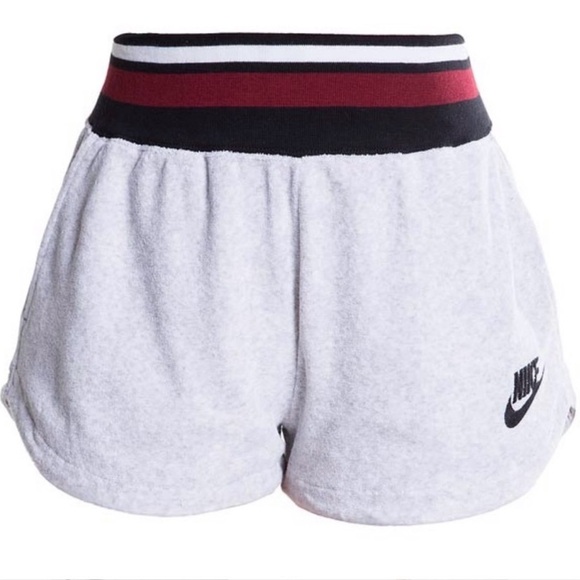 Nike Pants - Nike Terrycloth Shorts Gray Black Red Side Stripe Women’s Size Medium